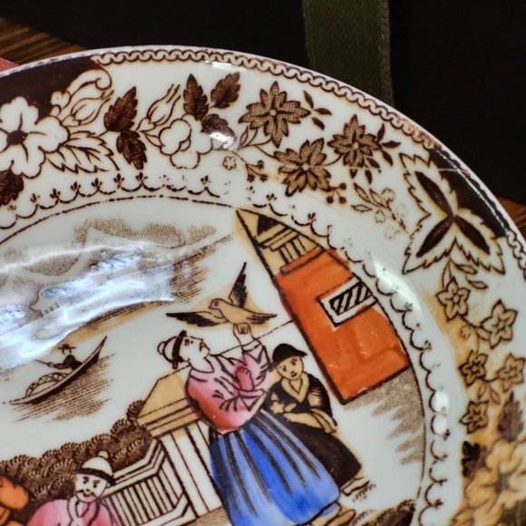 1840's Antique Petrus Regout Maastricht Mongol Huntsman Transferware Bowl - Picture 6 of 9